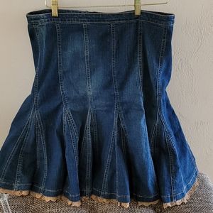 Denim jeans skirt
